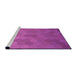 Sideview of Machine Washable Transitional Bright Neon Pink Purple Rug, wshpat3743pur