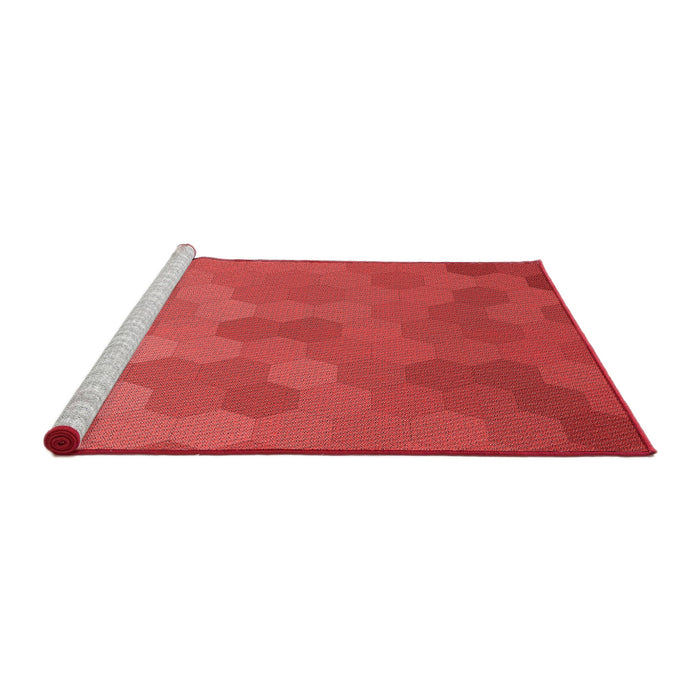 Sideview of Machine Washable Transitional Red Rug, wshpat3743rd