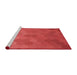 Sideview of Machine Washable Transitional Red Rug, wshpat3743rd