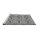 Sideview of Machine Washable Transitional Dark Gray Rug, wshpat3744gry