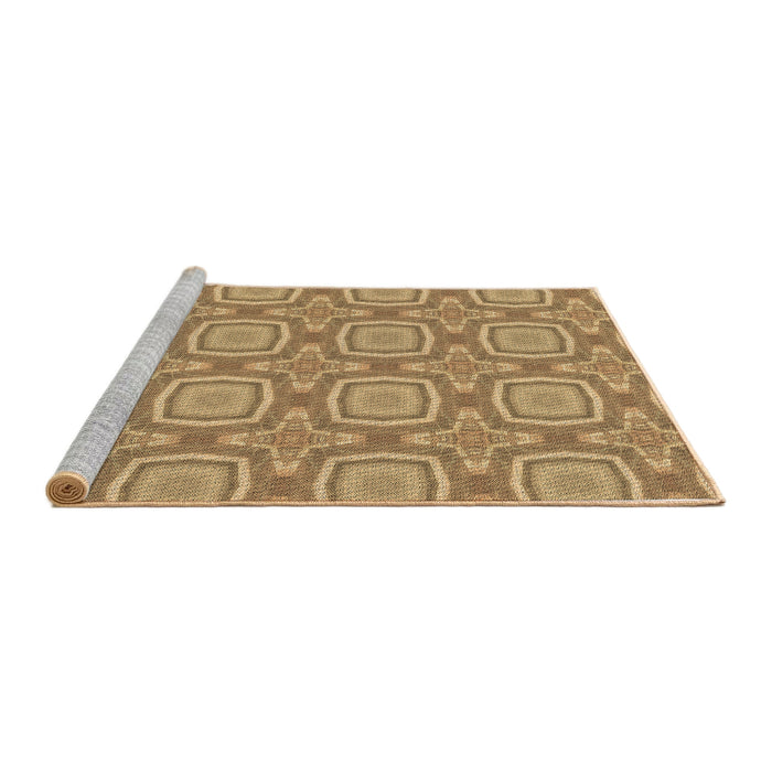 Sideview of Machine Washable Transitional Orange Rug, wshpat3745brn