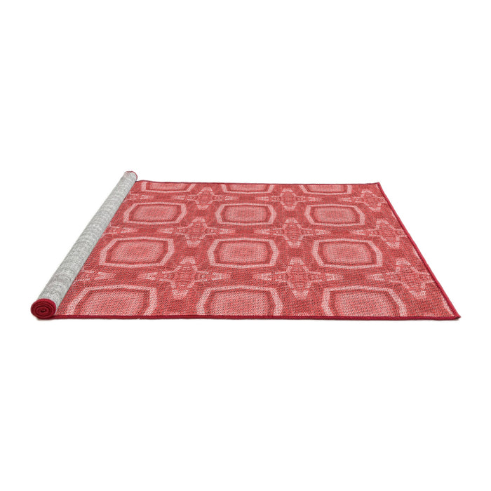 Sideview of Machine Washable Transitional Ruby Red Rug, wshpat3745rd