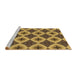 Sideview of Machine Washable Transitional Saddle Brown Rug, wshpat3746brn