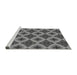 Sideview of Machine Washable Transitional Gunmetal Gray Rug, wshpat3746gry