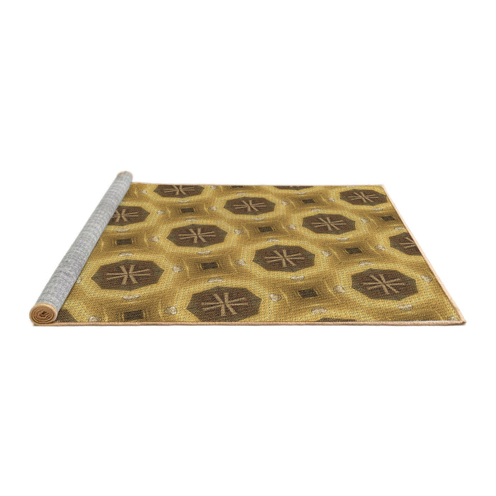 Sideview of Machine Washable Transitional Orange Rug, wshpat3747brn