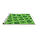 Sideview of Machine Washable Transitional Emerald Green Rug, wshpat3747grn