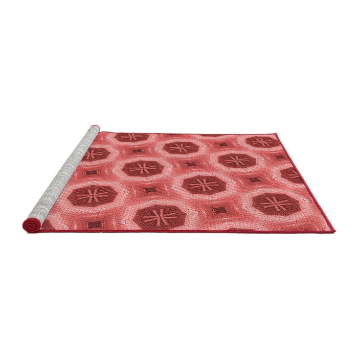 Sideview of Machine Washable Transitional Red Rug, wshpat3747rd