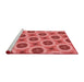 Sideview of Machine Washable Transitional Red Rug, wshpat3747rd