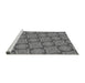 Sideview of Machine Washable Transitional Grey Gray Rug, wshpat3748gry