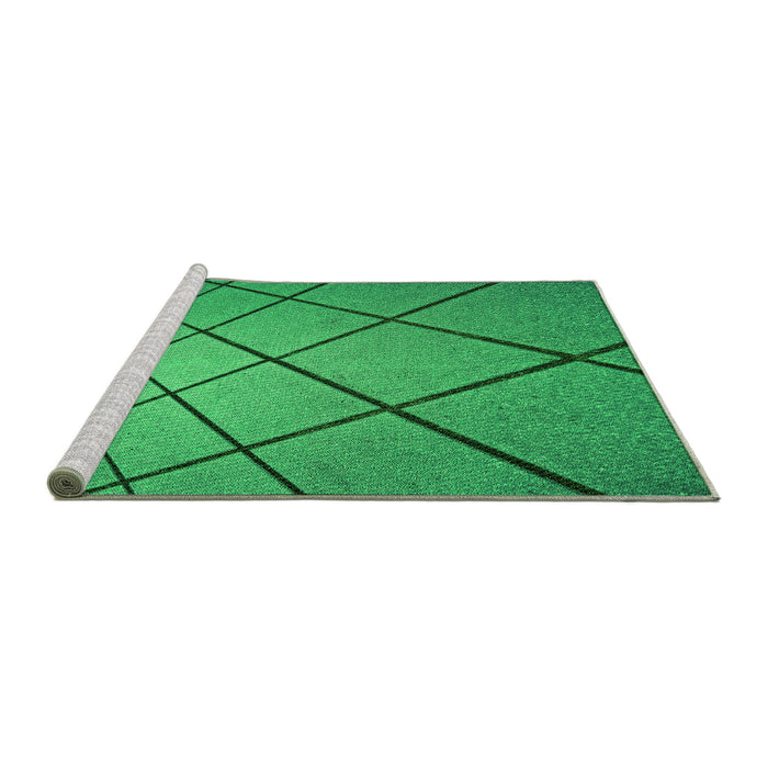 Sideview of Machine Washable Transitional Neon Green Rug, wshpat3749grn