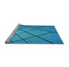 Sideview of Machine Washable Transitional Blue Rug, wshpat3749lblu