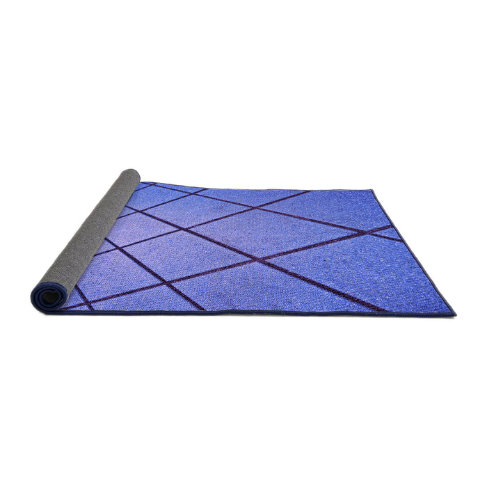 Thickness of Patterned Blue Rug, pat3749pur