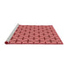 Sideview of Machine Washable Transitional Red Rug, wshpat375rd