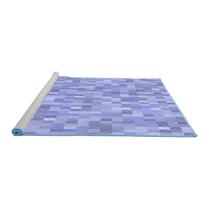 Sideview of Machine Washable Transitional Blue Rug, wshpat3750blu