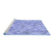 Sideview of Machine Washable Transitional Blue Rug, wshpat3750blu