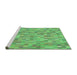 Sideview of Machine Washable Transitional Green Rug, wshpat3750grn