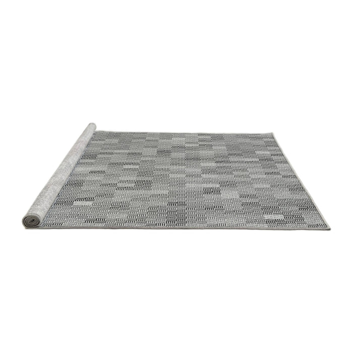Sideview of Machine Washable Transitional Platinum Gray Rug, wshpat3750gry