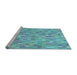 Sideview of Machine Washable Transitional Blue Ivy Blue Rug, wshpat3750lblu