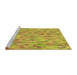 Sideview of Machine Washable Transitional Yellow Rug, wshpat3750yw