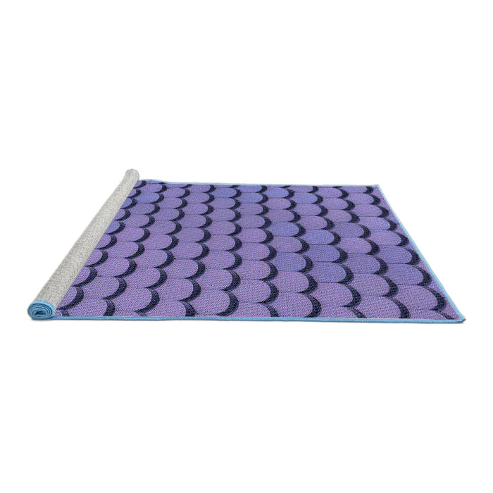 Sideview of Machine Washable Transitional Deep Periwinkle Purple Rug, wshpat3751blu