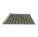 Sideview of Machine Washable Transitional Army Green Rug, wshpat3751lblu