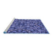 Sideview of Machine Washable Transitional Light Slate Blue Rug, wshpat3752blu