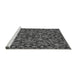 Sideview of Machine Washable Transitional Dark Gray Black Rug, wshpat3752gry