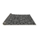 Thickness of Patterned Dark Gray Black Rug, pat3752gry