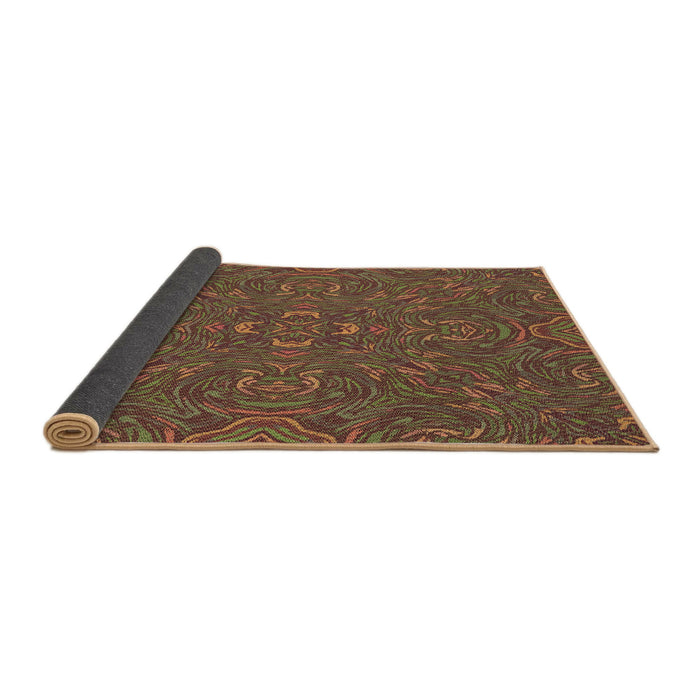 Thickness of Patterned Light Brown Rug, pat3753brn