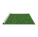 Sideview of Machine Washable Transitional Dark Forest Green Rug, wshpat3753grn