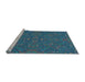 Sideview of Machine Washable Transitional Blue Ivy Blue Rug, wshpat3753lblu