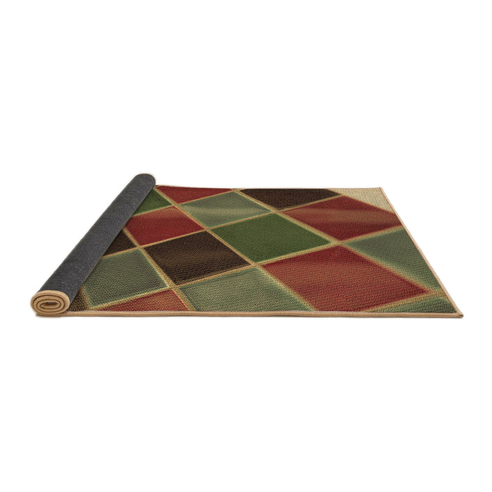 Thickness of Patterned Saffron Red Rug, pat3754brn