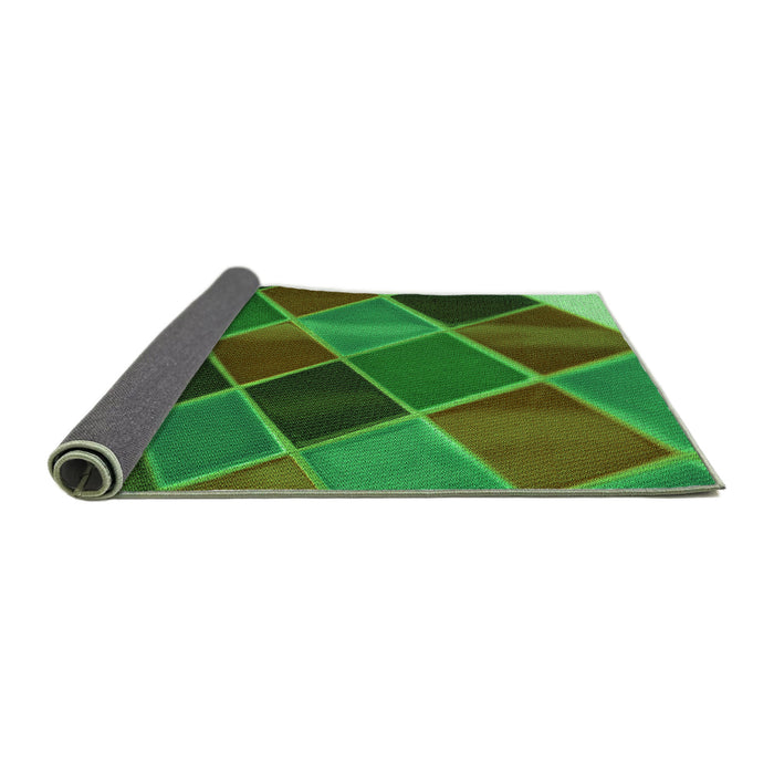 Thickness of Patterned Army Green Rug, pat3754grn