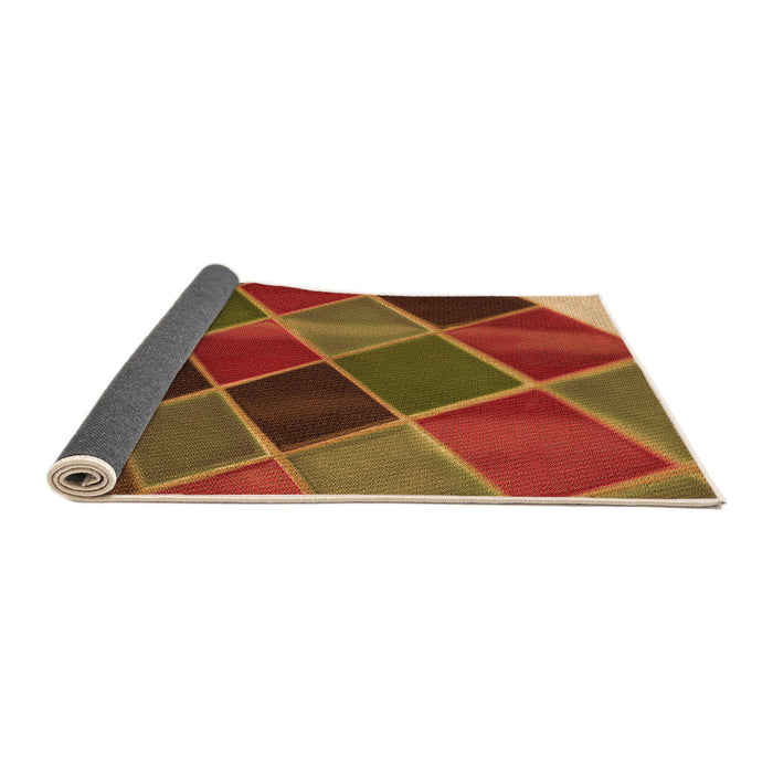 Thickness of Patterned Tomato Red Rug, pat3754org