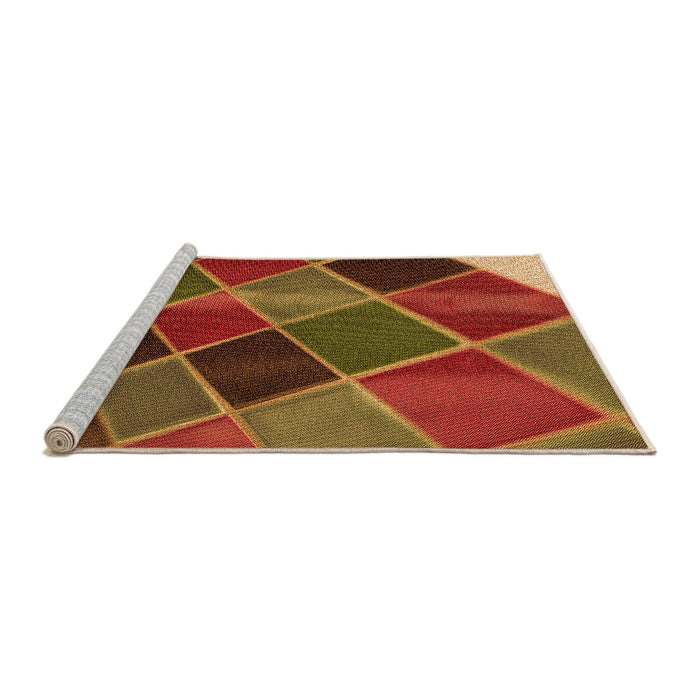 Sideview of Machine Washable Transitional Tomato Red Rug, wshpat3754org
