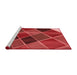 Sideview of Machine Washable Transitional Red Rug, wshpat3754rd