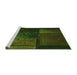 Sideview of Machine Washable Transitional Dark Lime Green Rug, wshpat3755grn