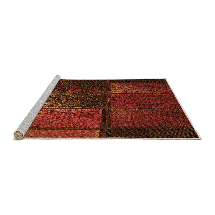 Sideview of Machine Washable Transitional Mahogany Brown Rug, wshpat3755org