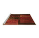 Sideview of Machine Washable Transitional Mahogany Brown Rug, wshpat3755org