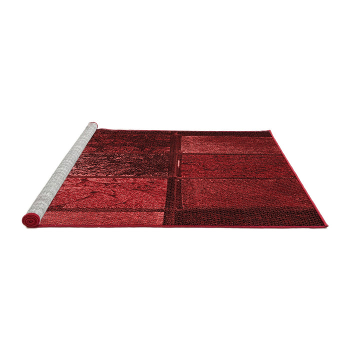 Sideview of Machine Washable Transitional Cranberry Red Rug, wshpat3755rd
