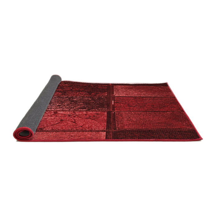 Thickness of Patterned Cranberry Red Rug, pat3755rd