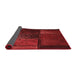 Thickness of Patterned Cranberry Red Rug, pat3755rd