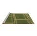 Sideview of Machine Washable Transitional Dark Yellow Green Rug, wshpat3756brn