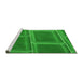 Sideview of Machine Washable Transitional Green Rug, wshpat3756grn