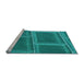 Sideview of Machine Washable Transitional Dark Cyan Green Rug, wshpat3756lblu