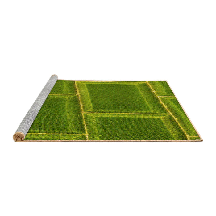 Sideview of Machine Washable Transitional Pistachio Green Rug, wshpat3756yw
