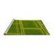 Sideview of Machine Washable Transitional Pistachio Green Rug, wshpat3756yw