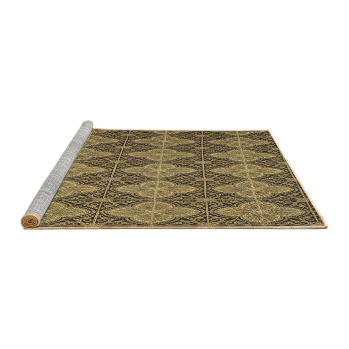 Sideview of Machine Washable Transitional Golden Gold Rug, wshpat3757brn