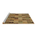 Sideview of Machine Washable Transitional Saddle Brown Rug, wshpat3758brn