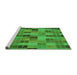 Sideview of Machine Washable Transitional Green Rug, wshpat3758grn